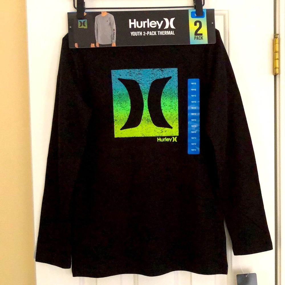 - New “2 Pack” youth thermal long sleeve shirts.  Size 10-12.  Black & lig…